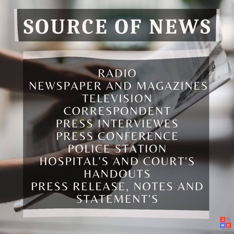 Sources of news- jmc