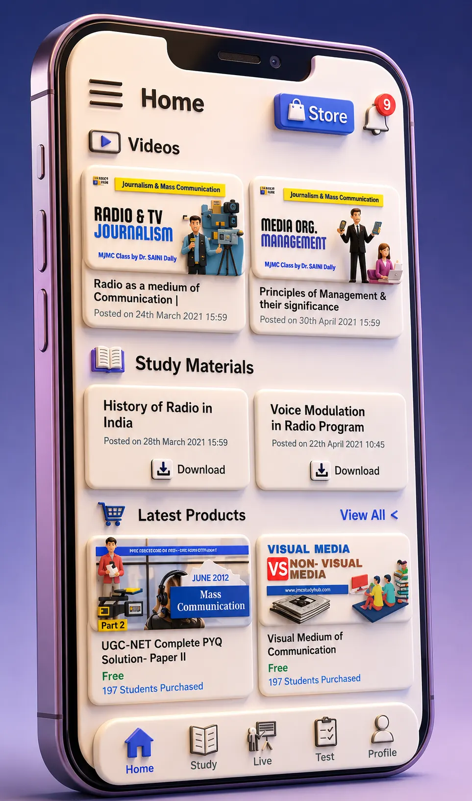 JMC Study Hub App Screenshot